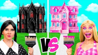Wednesday vs Barbie ความท้าทายบ้านสีเดียว BaRaDa Gold Challenge