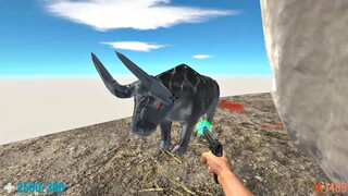 Pistol Gun versus Vicious Enemies. Fps Perspective! Animal Revolt Battle Simulator