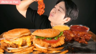 Hamburger, gà và 2 loại xốt phần 2 #mukbang