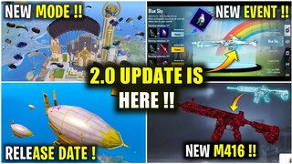 2.0 UPDATE 😱 NEW M416 GLACIER ADDED IN BGMI / BGMI 2.0 UPDATE RELEASE DATE / BGMI NEW UPDATE !