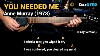 You Needed Me - Anne Murray (1978) - Easy Guitar Chords Tutorial with Lyrics Part 1 SHORTS REELS