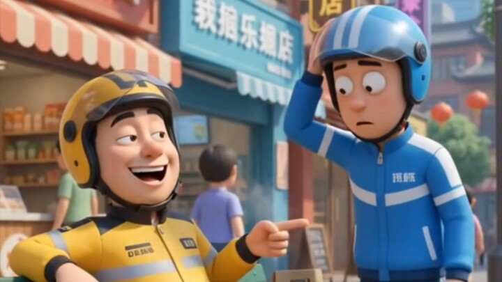 “最聪明的外卖员 😂” (The Smartest Delivery Guy)