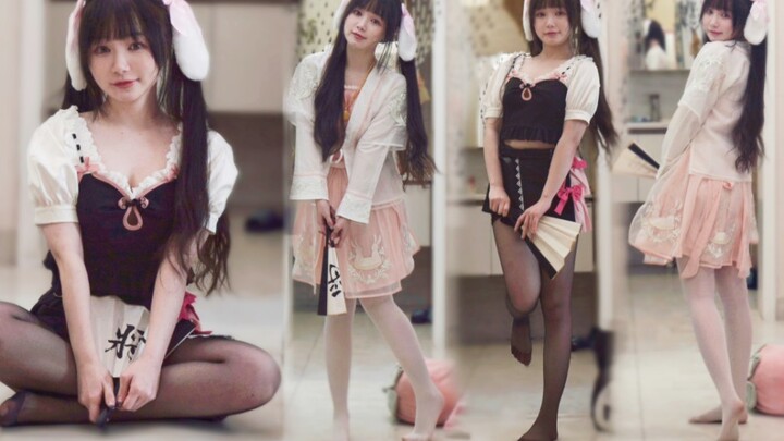 Give your relatives a fan dance in the Year of the Rabbit! The chubby sweet girl's horizontal, verti