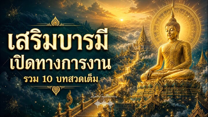 เสริมบารมี เปิดทางการงาน รวม 10 บทสวดเต็ม เพิ่มสติ ปัญญา และกำลังใจ เปิดคลอทั้งวัน