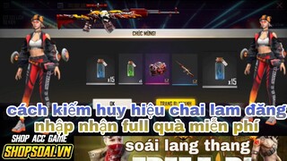 Free fire| cách kiếm huy hiệu chai lam, đăng nhập nhận full quà sự kiện 27/3