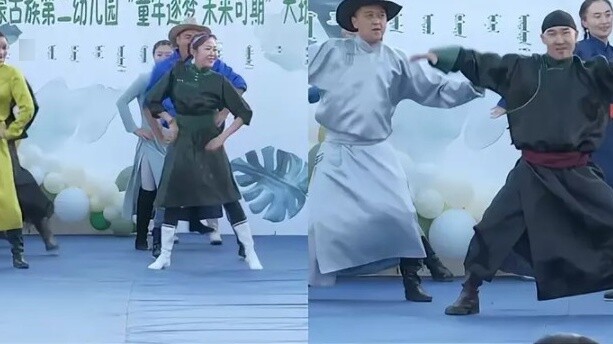 At a kindergarten graduation ceremony in Inner Mongolia, parents danced passionately and the music s