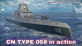 Modern Warships: CN TYPE 058 in action. online match gameplay