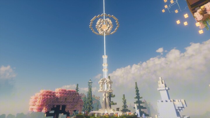 Minecraft Building Tutorial: Star Ring Beacon Decoration