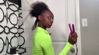 自然卷女孩的崩溃瞬间...