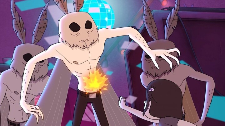 The girl is about to be eaten, the father is so excited that he licks the floor, and the mother is b