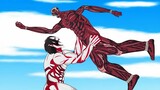 Attack Titan + Armored Titan Fusion Vs Colossal Titan | Attack On Titan