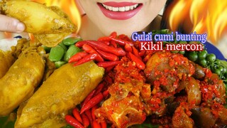 SEDAPNYA GULAI CUMI BUNTING, KIKIL MERCON, LALAPAN PETE DAN LEUNCA MENTAH | EATING SOUNDS