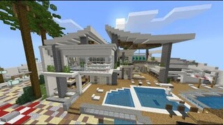 MODERN REDSTONE BEACH HOUSE IN MINECRAFT!