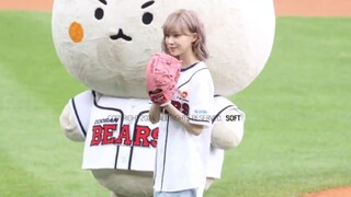 Winter Kim Min-jeong's first pitch! High-definition fan-shot captures the entire event, and she shyl