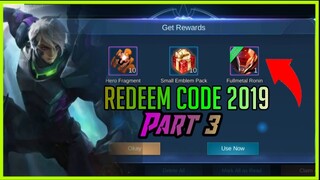 NEW FREE REDEEM CODE DECEMBER 2019 w/ 1 SKIN GUARANTEED!! PART 3 | Mobile Legends