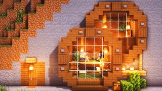 [MC Architecture] ขุดหลุมบนภูเขาสร้างบ้าน ~ หันหน้าสู่ทิวทัศน์หิมะ บ้านเต็มไปด้วยความอบอุ่น