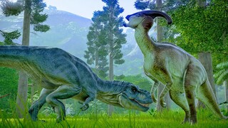 Tyrannosaurus Rex & Velociraptor Hunting In Woodland Environment - Jurassic World Evolution