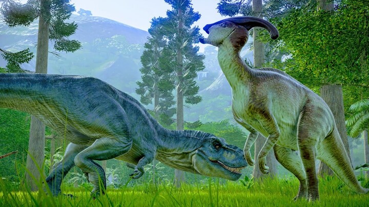Tyrannosaurus Rex & Velociraptor Hunting In Woodland Environment - Jurassic World Evolution