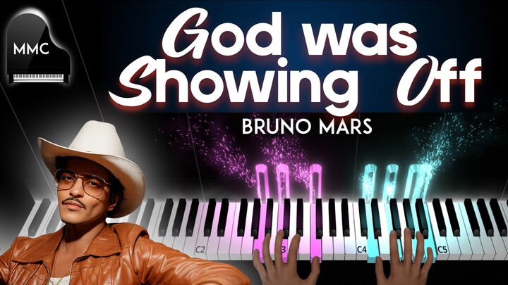 God Was Showing Off by Bruno Mars piano cover/tutorial + sheet music + lyrics