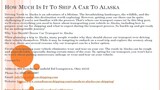How Much Is It To Ship A Car To Alaska