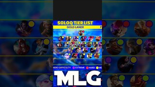 OFFICIAL GOLD LANE TIER LIST! Mobile Legends #shorts