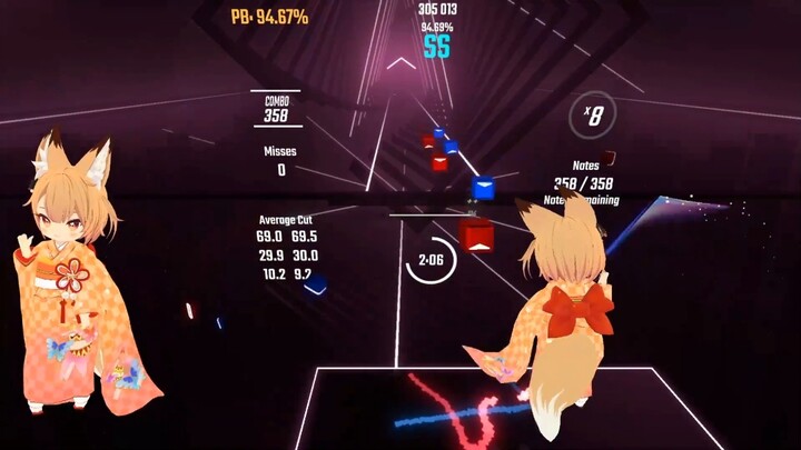 (เกม Beat Saber) เจ้าจิ้งจอกมาในเพลง Be There For You 519/519 Rank SS 