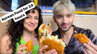 Eating Korean food for 24 Hours 🥘🍜