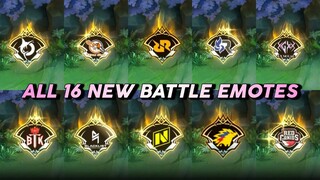 ALL 16 NEW M3 BATTLE EMOTES | MOBILE LEGENDS