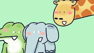 [Little Spear Zoo] The little crocodile's head was fine at first, but after hearing the little giraf