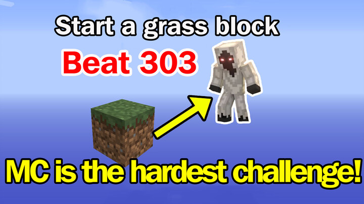 MINECRAFT- The hardest challenge! Start with a box to beat 303?