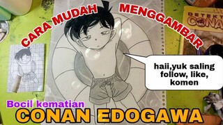 cara mudah menggambar anime detektif Conan bocil kematian