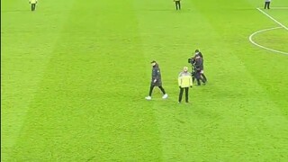 Jurgen Klopp hyping up the Anfield crowd with his fist pumps after winning against West Ham United.