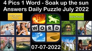 4 Pics 1 Word - Soak up the sun - 07 July 2022 - Answer Daily Puzzle + Bonus Puzzle