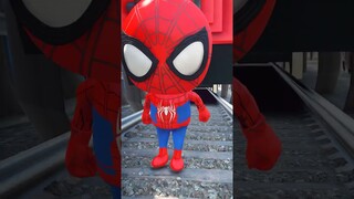 GTA V : SPIDER BABY SAVING SPIDER-MAN FROM MEGA THOMAS THE TRAIN #shorts