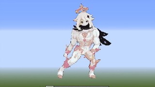 [ Minecraft ] 770 frames of pictures in MC to make a muscle macho version of Keli Paimon jumping to the new treasure island 💃