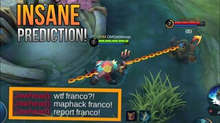 FRANCO INSANE PREDICTION?! | ENEMY CALLING ME MAPHACKER!! | MLBB