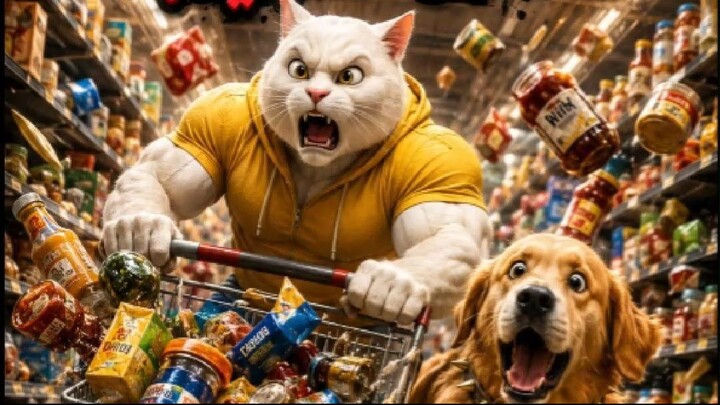 Miyao's Supermarket Showdown! 🛒🐱🐶 | Hilarious AI Animation