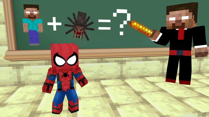 SPIDERMAN VISITS MONSTER SCHOOL | PURPLE CRAFT MAIZEN