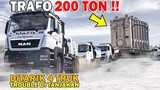 TRAFO 200 TON DiTarik 4 Truk Volvo, MAN TROUBLE di Tanjakan Gentong