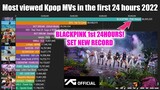 Most Viewed Kpop Music Videos in the 1st 24 Hours 2022