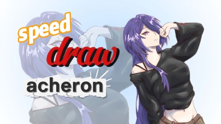 speed draw fan art | Acheron waifu tukang nyasar [ Honkai starail ]
