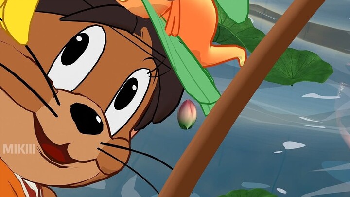 【Homemade Animation】Cat and Mouse Modeling: Fish Playing with Lotus