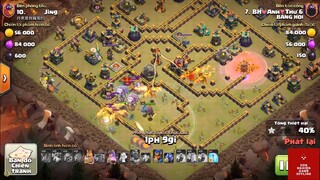 BASE HALL 14 THỦ 15 LƯỢT CHƯA NÁT TRONG TRẬN WAR ELITE 50 vs 50 - COC - Trận 1 #game