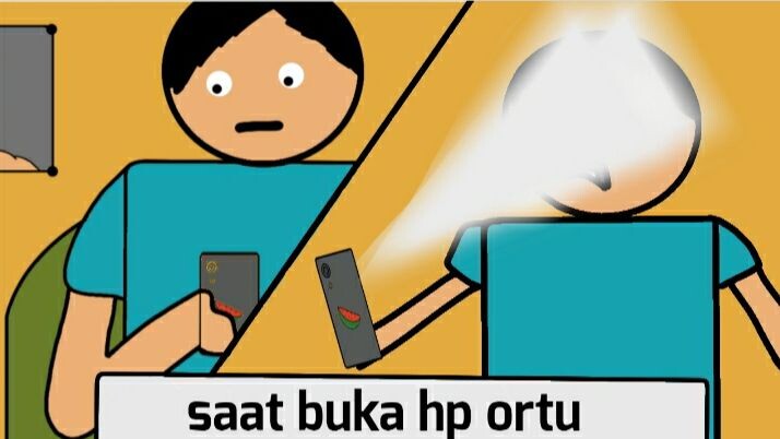 moment saat buka hp ortu