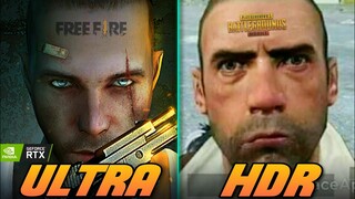 PUBG MOBILE vs FREE FIRE - HDR vs ULTRA Setting - BURIK BILANG BOSS