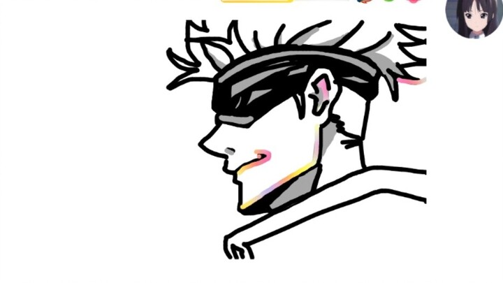 How to draw a Gojo Satoru using QQ Graffiti