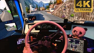 【4K Extreme Euro Truck Simulator 2 Graphics】Driving on the Alpine Mountain Road (Gentle Breeze, Perf
