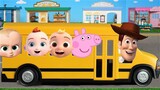 Wheels on the Bus NEW ft. Cocomelon Super JoJo Peppa Pig | Mash-Up Overlay Video and Sound FX