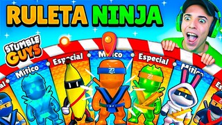 GIRANDO la RULETA IMPOSIBLE *100% NINJAS* de STUMBLE GUYS…😱
