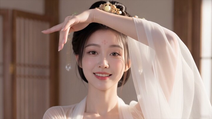 【Folding Wind, Crossing Leaves】Three thousand feet of folding wind entwines the sleeves; only one pe